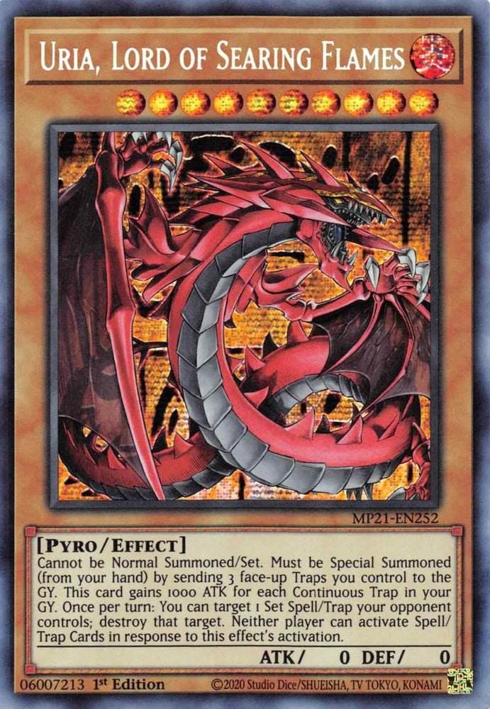 Uria, Lord of Searing Flames [MP21-EN252] Prismatic Secret Rare (ONLINE ORDER ONLY)