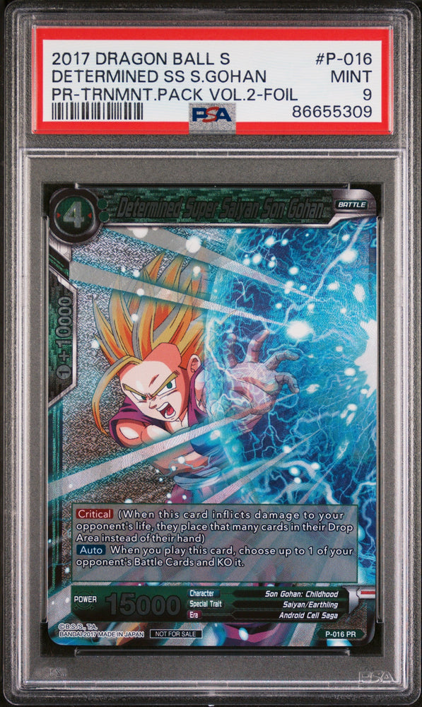 2017 DRAGON BALL SUPER DETERMINED SS S.GOHAN #P-016 - PSA 9 (Online Order Only)