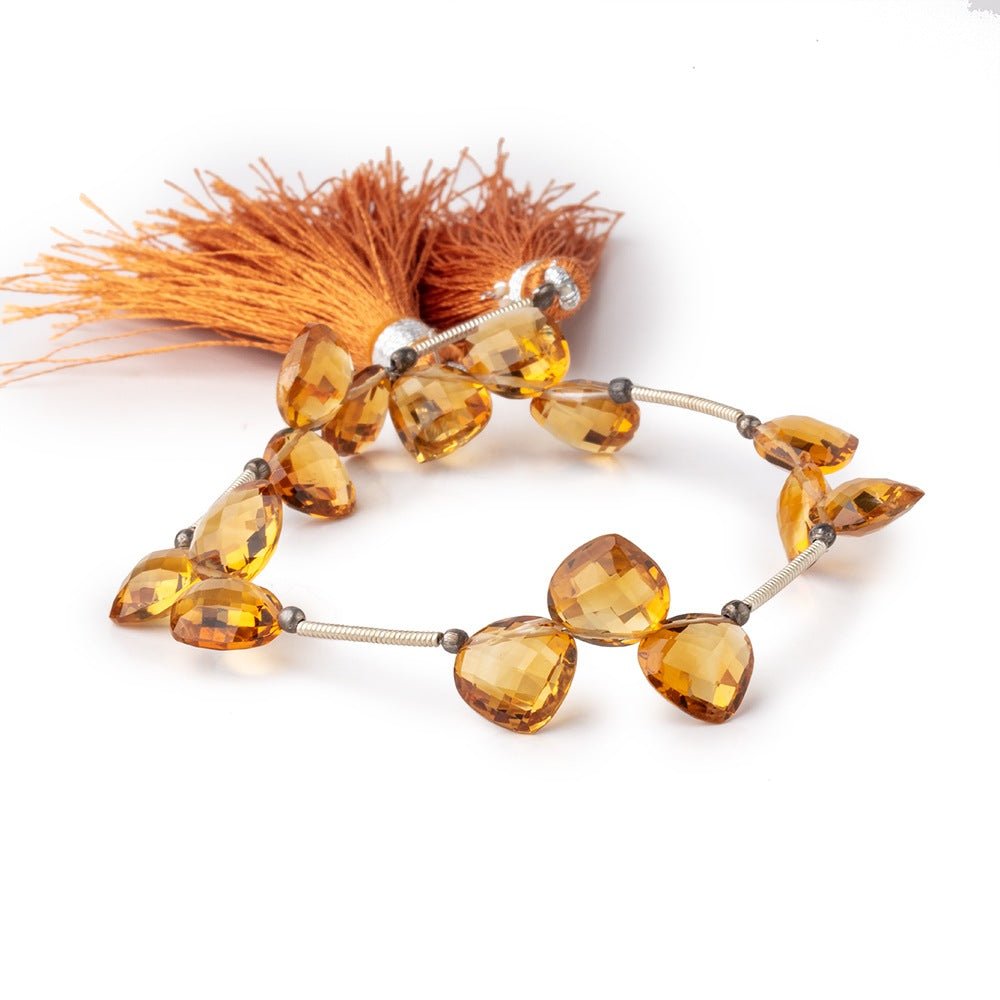 9mm Madeira Citrine Shoulder Drill Faceted Heart Beads 7 inch 15 pieces AAA (ONLINE ORDER ONLY)