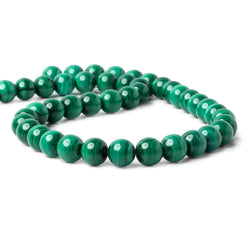 9mm Malachite Plain Rounds 16 inch 45 beads AA (ONLINE ORDER ONLY)