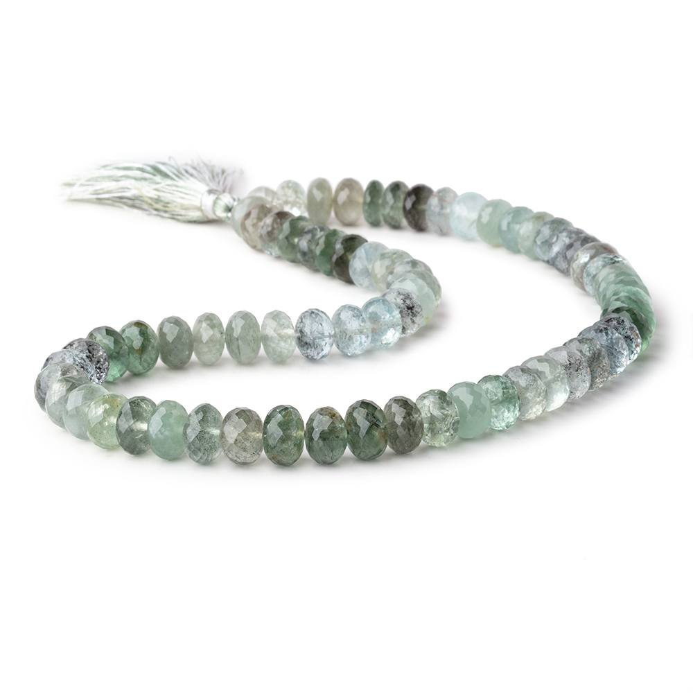 9mm Moss Aquamarine faceted rondelle Beads 15 inch 68 pieces (ONLINE ORDER ONLY)