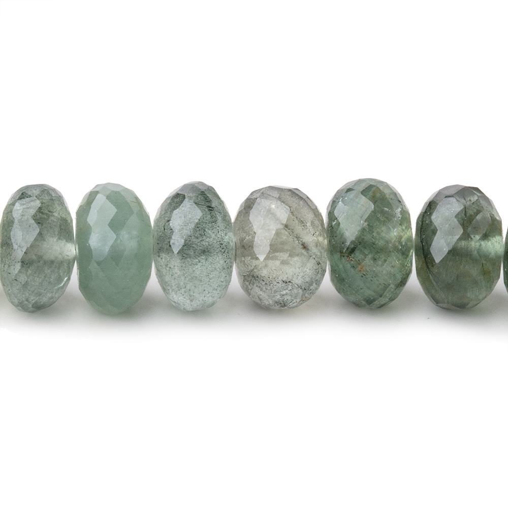 9mm Moss Aquamarine faceted rondelle Beads 15 inch 68 pieces (ONLINE ORDER ONLY)