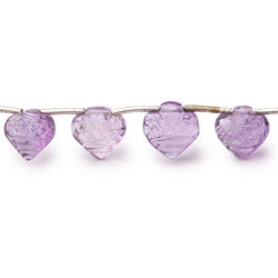 9mm Pink Amethyst Carved Heart Beads 8 inch 16 pieces (ONLINE ORDER ONLY)