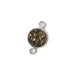 9mm Silver .925 Bezel Metallic Bronze Drusy Coin Connector 1 piece (ONLINE ORDER ONLY)