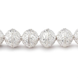 9mm Sterling Silver plated Copper Moroccan Round 8 inch 26 Beads (ONLINE ORDER ONLY)