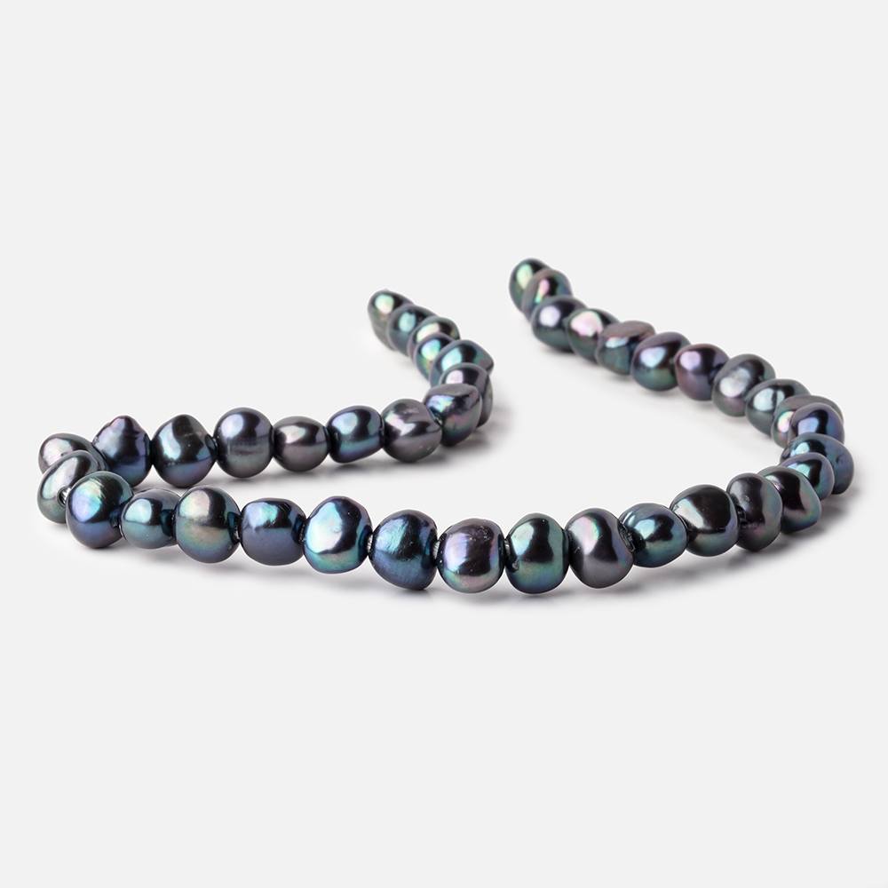 9x10-10x11mm Green Peacock Baroque 2.5mm large hole Pearl 14 inch 42 pieces (ONLINE ORDER ONLY)