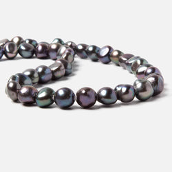 9x10-10x11mm Pistachio Peacock Baroque 2.5mm large hole Pearl 15 in. 42 pcs (ONLINE ORDER ONLY)