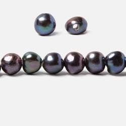 9x10-10x11mm Pistachio Peacock Baroque 2.5mm large hole Pearl 15 in. 42 pcs (ONLINE ORDER ONLY)