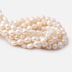 9x10-10x12mm Buttery White Baroque 2.5mm Large Hole Pearls 15 inch 33 pieces (ONLINE ORDER ONLY)