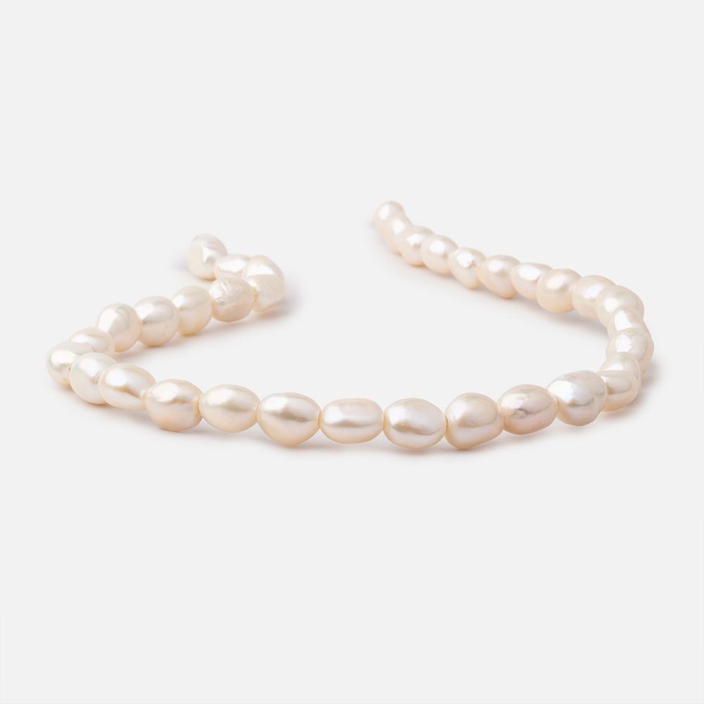 9x10-10x12mm Buttery White Baroque 2.5mm Large Hole Pearls 15 inch 33 pieces (ONLINE ORDER ONLY)