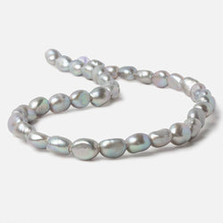 9x10mm Steel Silver Baroque large hole Freshwater Pearls 16 inch 36 pieces (ONLINE ORDER ONLY)