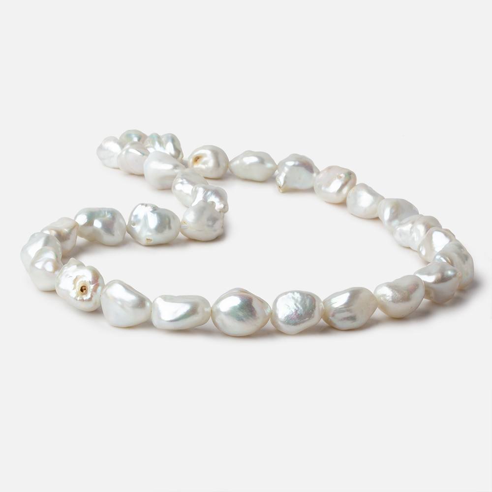 9x11-11x16mm White Keshi straight drilled Freshwater Pearls 16 inch 33 pieces A (ONLINE ORDER ONLY)