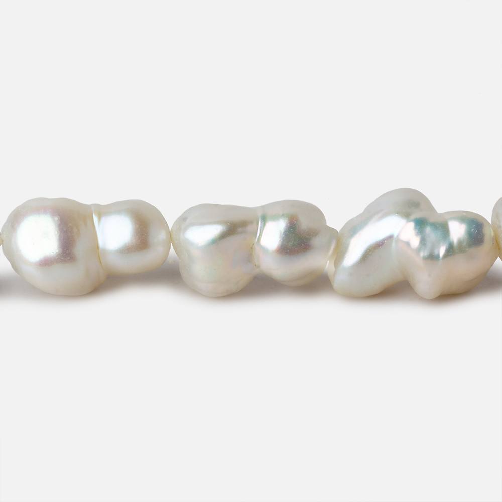 9x11-11x16mm White Keshi straight drilled Freshwater Pearls 16 inch 33 pieces A (ONLINE ORDER ONLY)