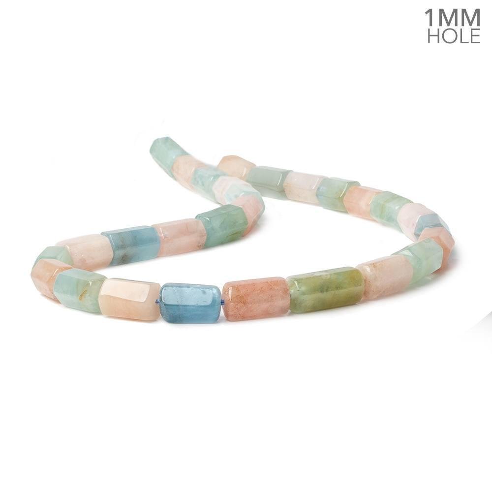 9x11-9x14mm Multi Beryl Hexagon Tubes 16 inch 32 large hole beads AA (ONLINE ORDER ONLY)