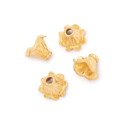 9x11mm 22kt Plated Copper Fluted Leaf Cone Set of 4 Beads (ONLINE ORDER ONLY)