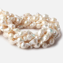 9x14-11x16mm Off White Flame Ball Ultra Baroque Freshwater Pearls 16 inch 18 pieces A grade (ONLINE ORDER ONLY)