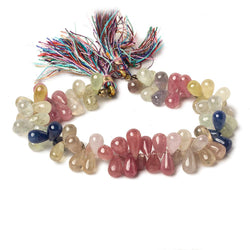 9x5 - 11x5mm Sapphire and Ruby Plain Tear Drop Beads 7 inch 82 pieces (ONLINE ORDER ONLY)
