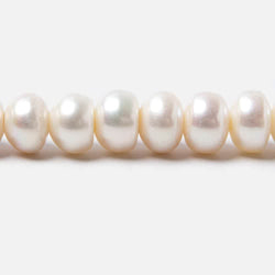 9x6-10x6mm Off White Button 2.5mm Drill Hole Freshwater Pearls 28 pcs (ONLINE ORDER ONLY)