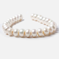 9x6-10x6mm Off White Button 2.5mm Drill Hole Freshwater Pearls 28 pcs (ONLINE ORDER ONLY)