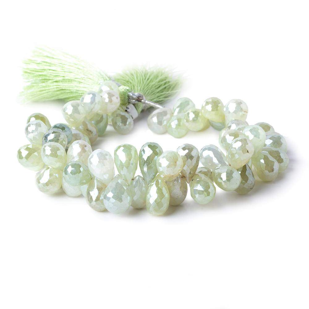 9x6-11x7mm Mystic Prehnite tear drop briolette beads 7.5 inch 66 pieces AAA (ONLINE ORDER ONLY)