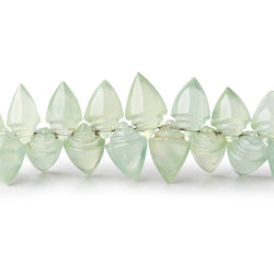9x6-11x8mm Prehnite Carved Shell Beads 3 inch 22 pieces (ONLINE ORDER ONLY)