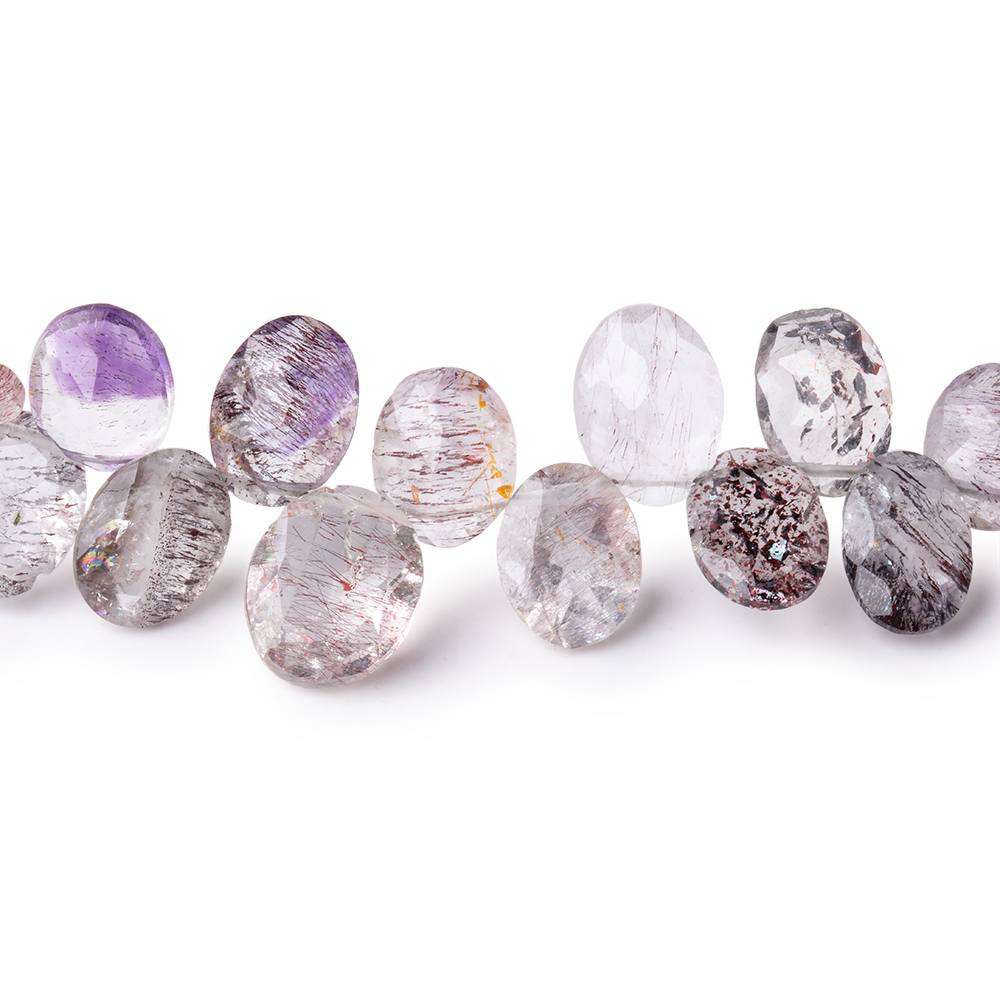 9x6-11x9mm Moss Amethyst Top Drilled Pavilion Faceted Ovals 8 inch 42 beads (ONLINE ORDER ONLY)
