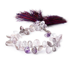 9x6-11x9mm Moss Amethyst Top Drilled Pavilion Faceted Ovals 8 inch 42 beads (ONLINE ORDER ONLY)