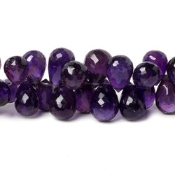 9x6-13x9mm Amethyst Tear Drop Briolette Beads 7.5 inch 68 pieces (ONLINE ORDER ONLY)