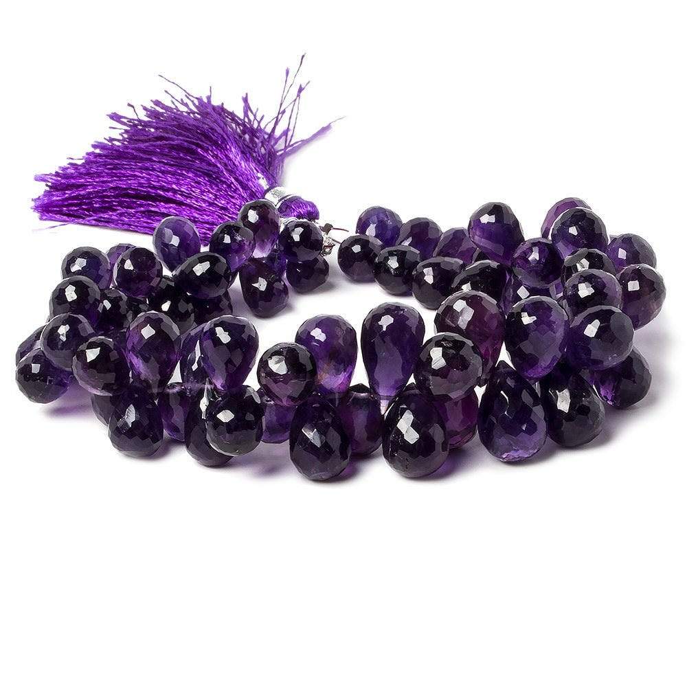 9x6-13x9mm Amethyst Tear Drop Briolette Beads 7.5 inch 68 pieces (ONLINE ORDER ONLY)