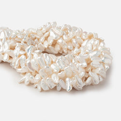 9x6-15x8mm Creamy White Biwa Freshwater Pearls 15.5 inch 59 beads AA (ONLINE ORDER ONLY)