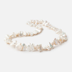 9x6-15x8mm Creamy White Biwa Freshwater Pearls 15.5 inch 59 beads AA (ONLINE ORDER ONLY)