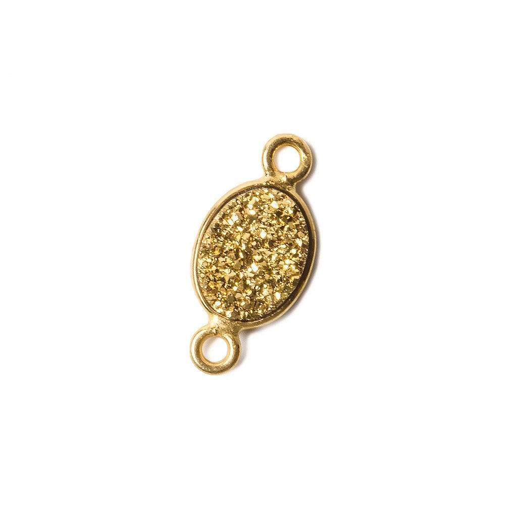 9x6mm Vermeil Bezel Metallic Gold Drusy Oval Connector Set of 4 Pieces (ONLINE ORDER ONLY)
