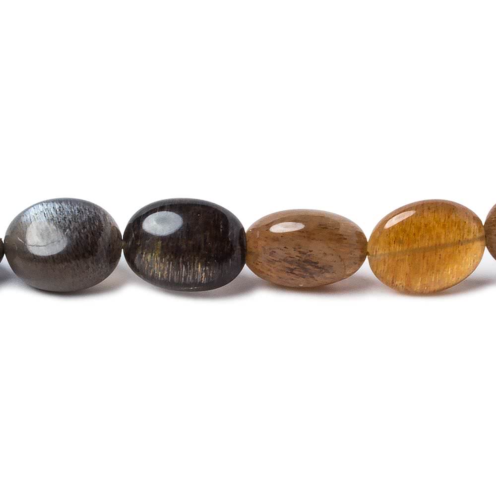 9x7-10x7mm Sunstone & Moonstone plain nugget beads 9 inch 22 beads (ONLINE ORDER ONLY)