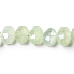 9x7-11x8mm Prehnite side drilled Faceted Cushion Beads 6 inch 18 pieces (ONLINE ORDER ONLY)