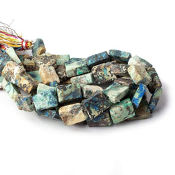 9x7-12x10mm Frosted Chrysocolla plain rectangle Beads 7.5 inch 16 pieces (ONLINE ORDER ONLY)