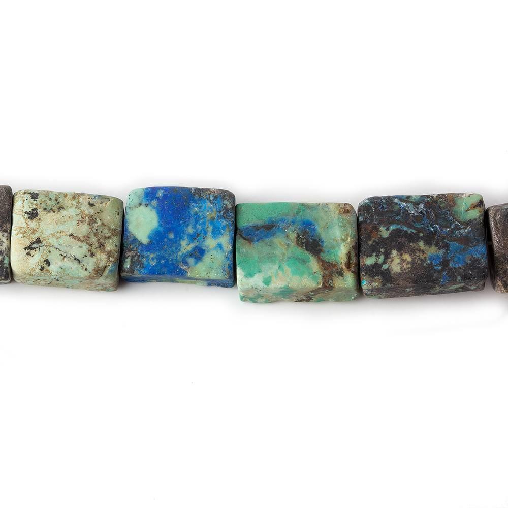 9x7-12x10mm Frosted Chrysocolla plain rectangle Beads 7.5 inch 16 pieces (ONLINE ORDER ONLY)