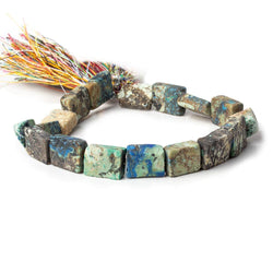 9x7-12x10mm Frosted Chrysocolla plain rectangle Beads 7.5 inch 16 pieces (ONLINE ORDER ONLY)