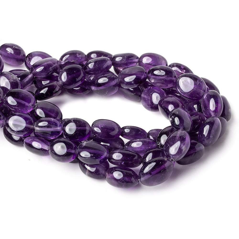 9x7-12x9mm Amethyst HydroQuartz plain ovals 8 inch 17 pieces (ONLINE ORDER ONLY)