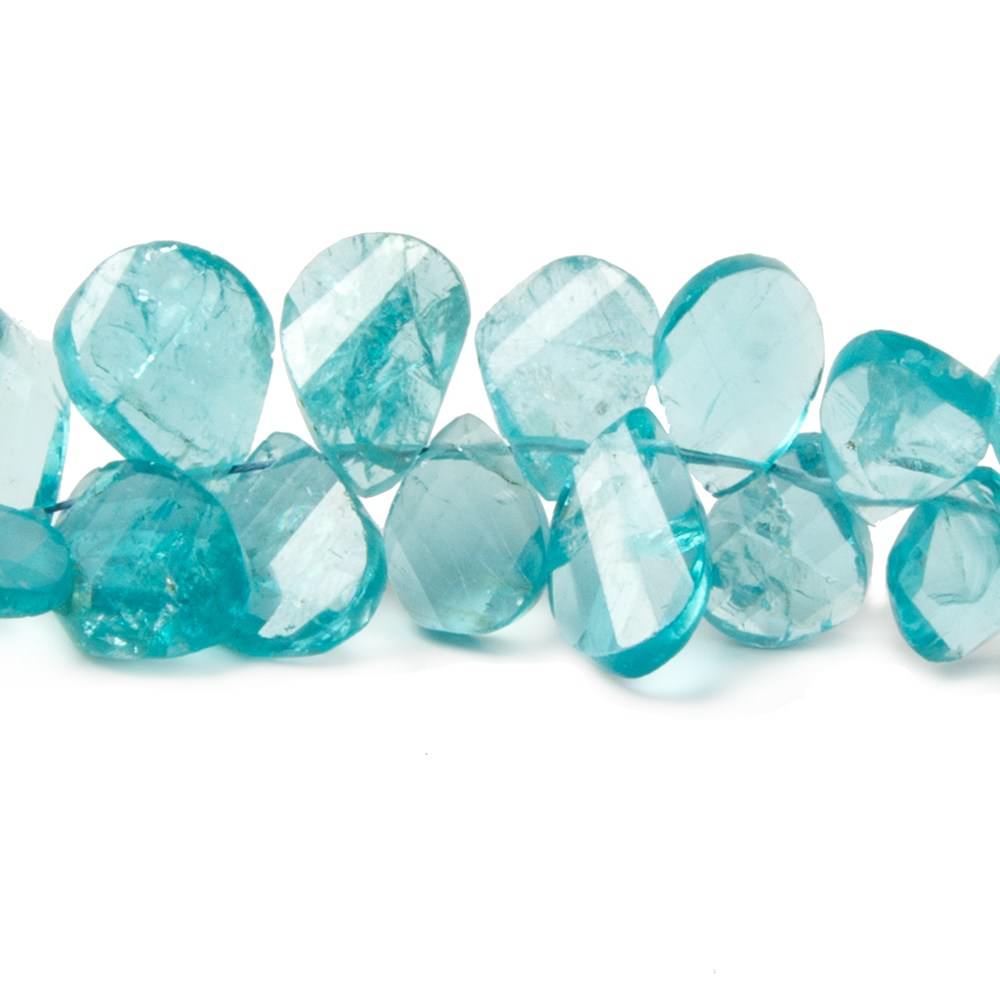 9x7-12x9mm Apatite twist faceted pear beads 8.5 inch 56 pieces (ONLINE ORDER ONLY)