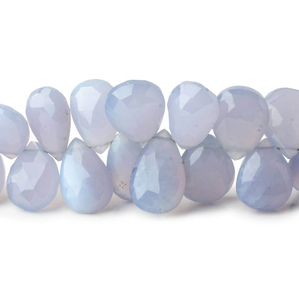 9x7-12x9mm Turkish Blue Chalcedony Pear Beads 8 inch 55 pieces AA (ONLINE ORDER ONLY)