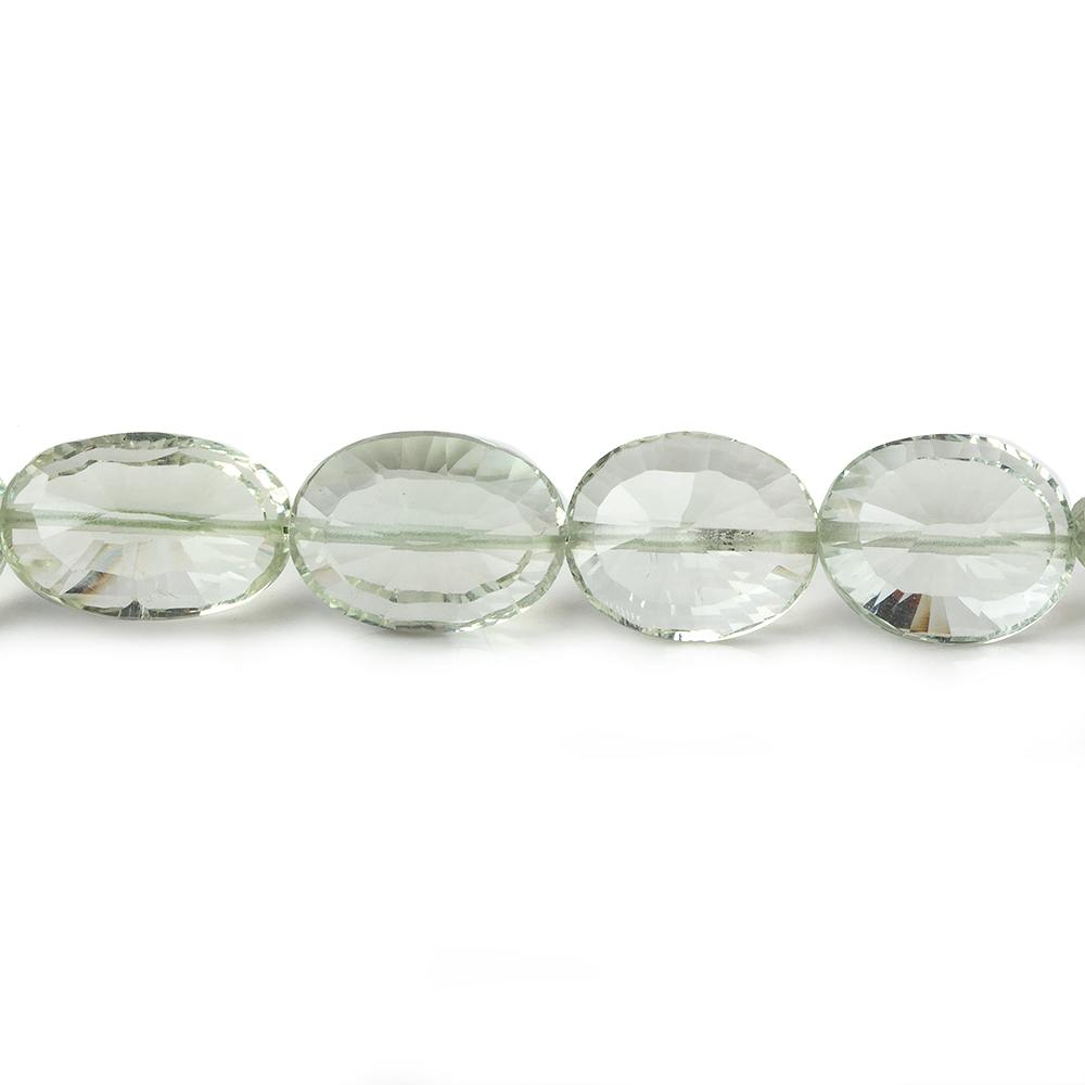 9x7-13x10mm Prasiolite Concave Faceted Oval beads 15 inch 37 pieces AAA (ONLINE ORDER ONLY)