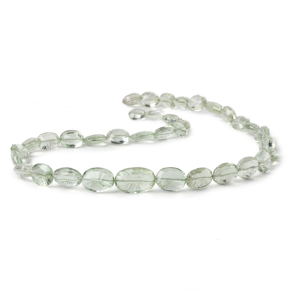 9x7-13x10mm Prasiolite Concave Faceted Oval beads 15 inch 37 pieces AAA (ONLINE ORDER ONLY)