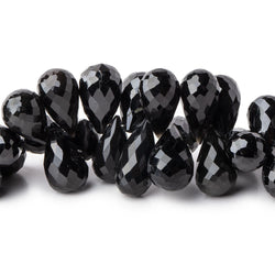 9x7-10x8mm Black Spinel Faceted Tear Drop Beads 15 inch 130 pieces (ONLINE ORDER ONLY)