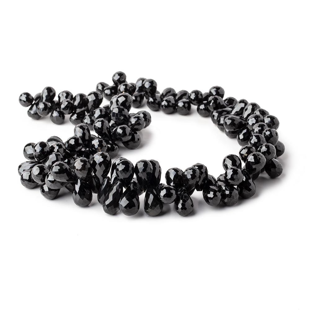 9x7-10x8mm Black Spinel Faceted Tear Drop Beads 15 inch 130 pieces (ONLINE ORDER ONLY)