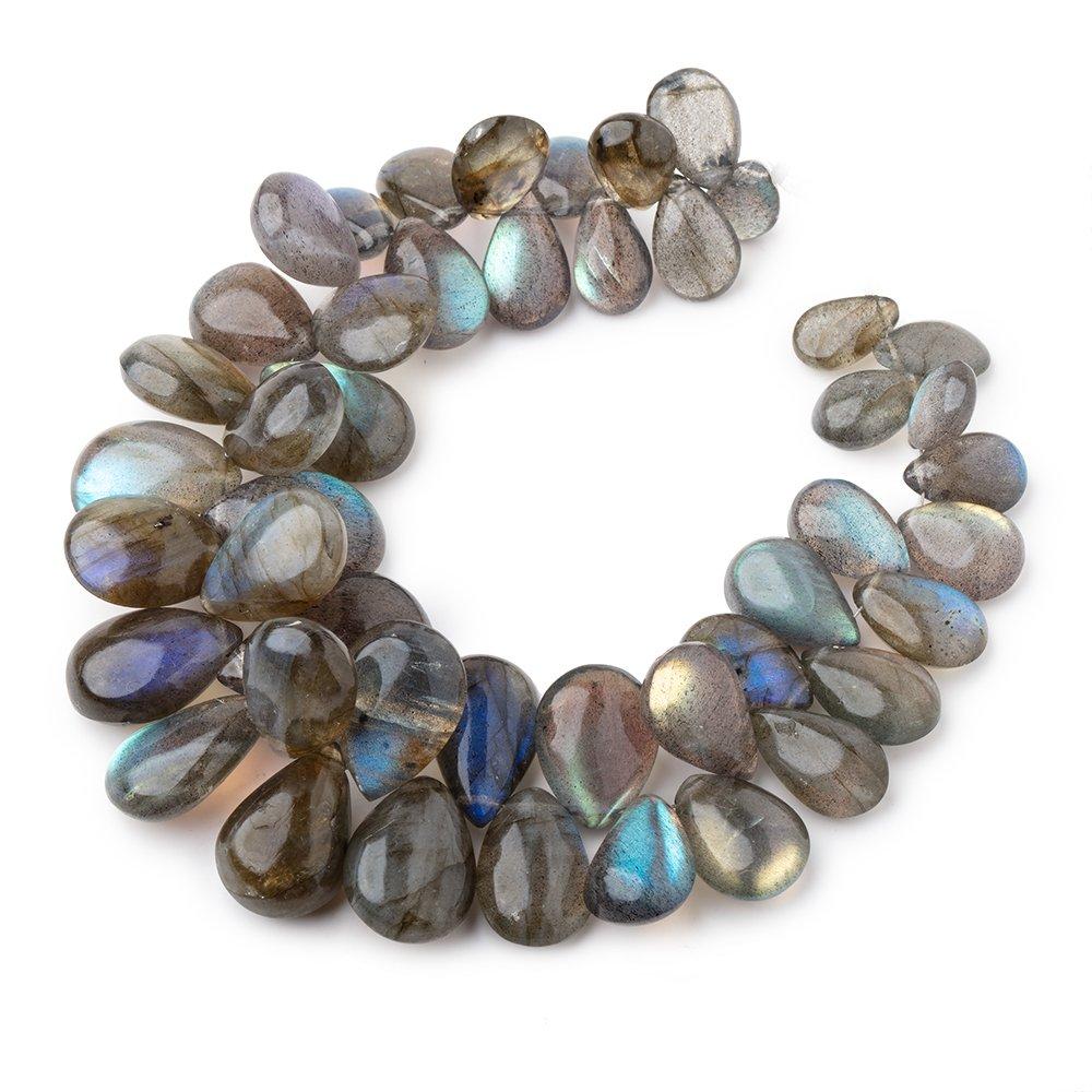 9x13-10x18mm Labradorite Plain Pear Beads 7.5 inch 46 pieces AA Grade (ONLINE ORDER ONLY)