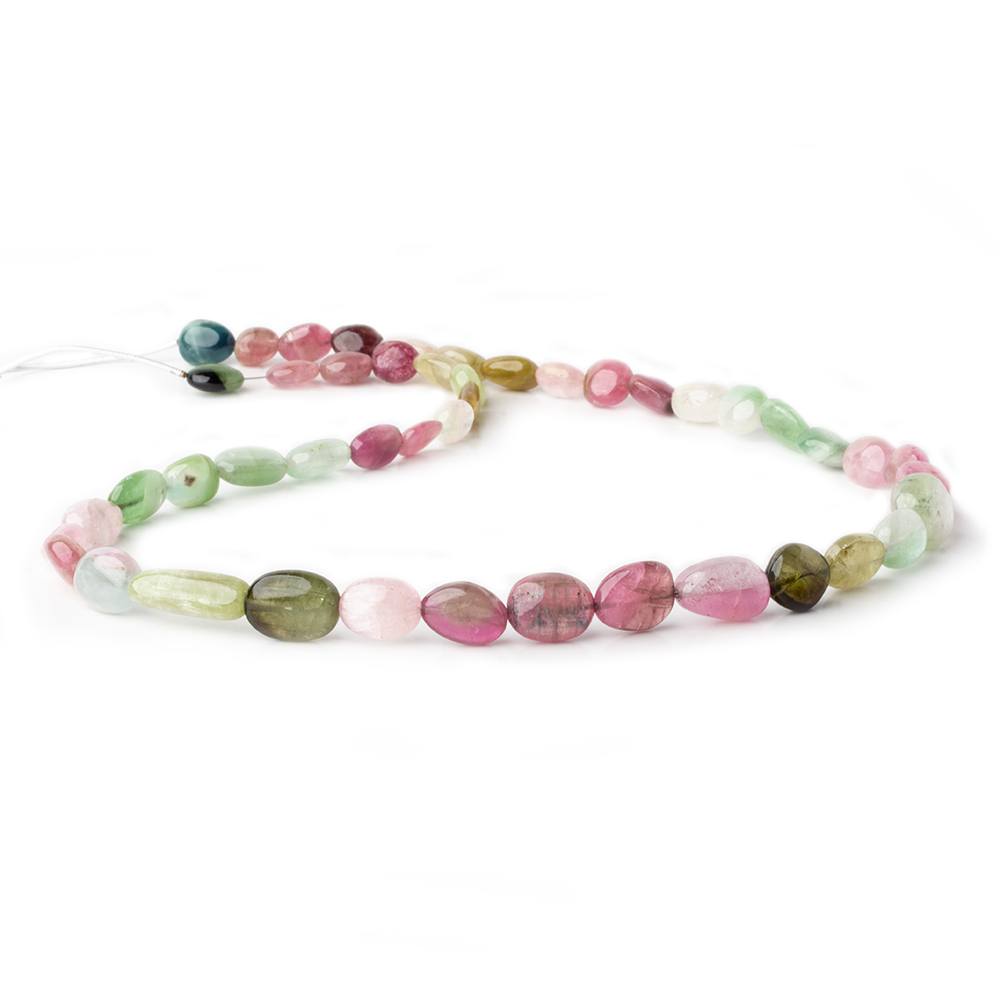 9x7-20x7mm Multi Color Tourmaline plain nugget beads 20 inch 46 pieces A (ONLINE ORDER ONLY)