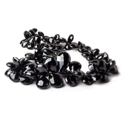 9x7-21x13mm Black Spinel Faceted Pear & Heart Beads 15 Inch 94 pieces (ONLINE ORDER ONLY)