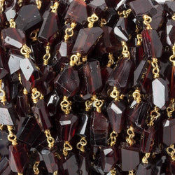 9x7mm Garnet Faceted Nuggets on Vermeil Chain