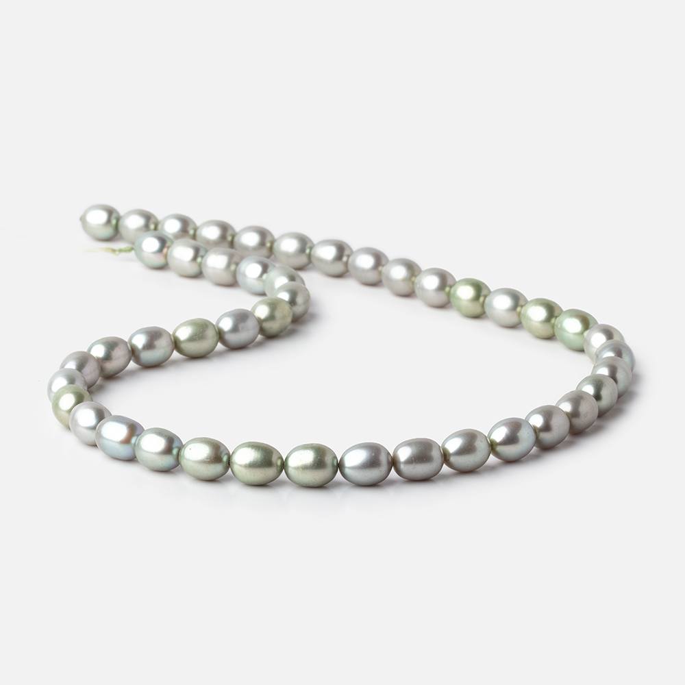 9x7mm Sage Green Oval Freshwater Pearls 16 inch 42 pieces (ONLINE ORDER ONLY)