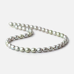 9x7mm Sage Green Oval Freshwater Pearls 16 inch 42 pieces (ONLINE ORDER ONLY)